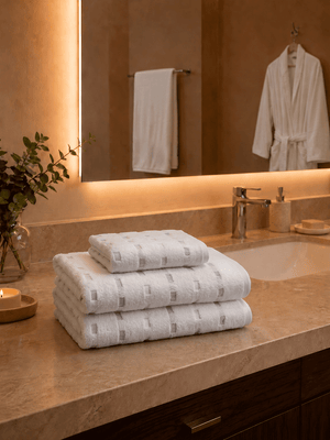 Hotel Xperience 550 GSM White Tricolor Towel