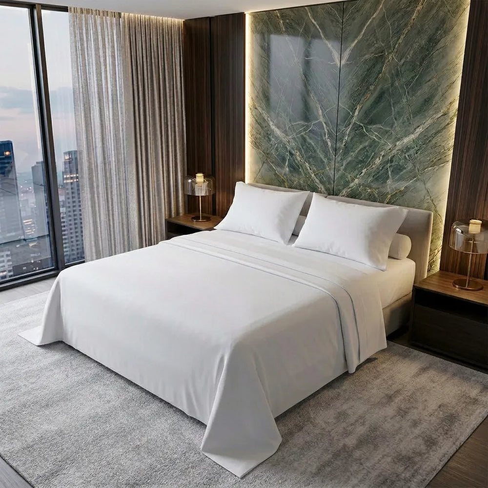 Xperience Hotel Bamboo 400TC Sheet Set White