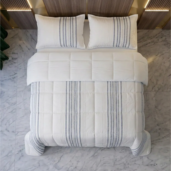 Eira White - Blue Comforter Quilt
