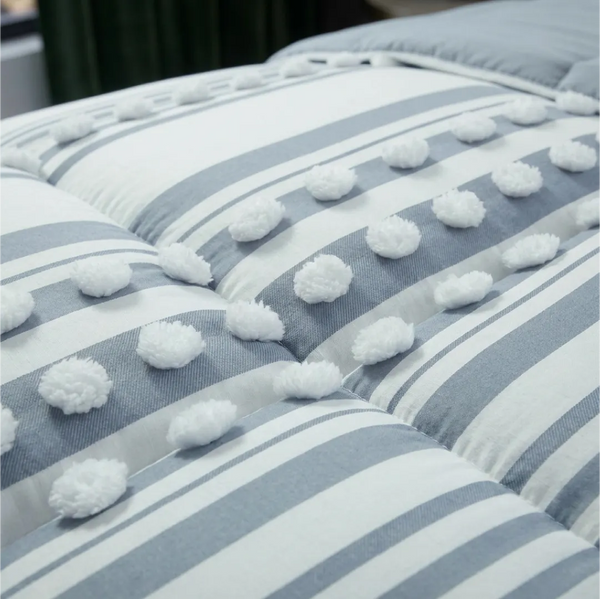Orbe White - Blue Comforter Quilt