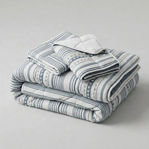 Orbe White - Blue Comforter Quilt