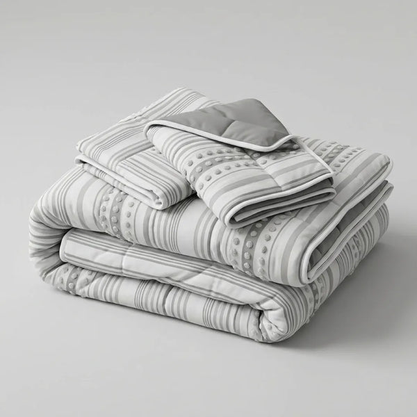 Orbe White - Grey Comforter Quilt