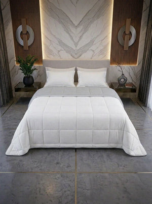 Cotton Sense Quilt Comforter White - Grey
