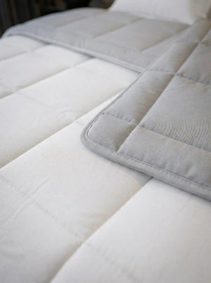 Cotton Sense Quilt Comforter White - Grey