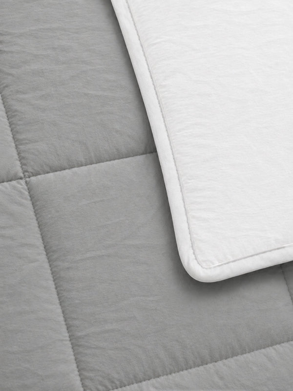Cotton Sense Quilt Comforter White - Grey