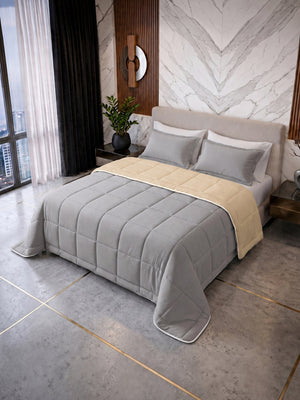 Cotton Sense Quilt Comforter - Grey - Beige