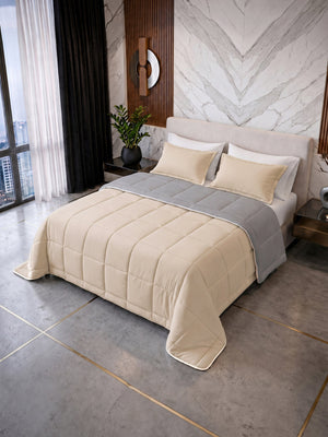 Cotton Sense Quilt Comforter - Grey - Beige
