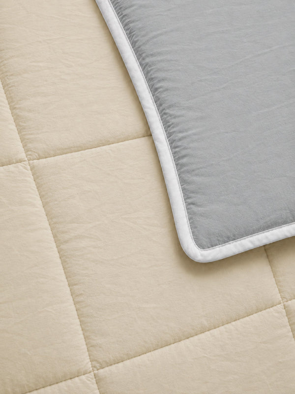 Cotton Sense Quilt Comforter - Grey - Beige