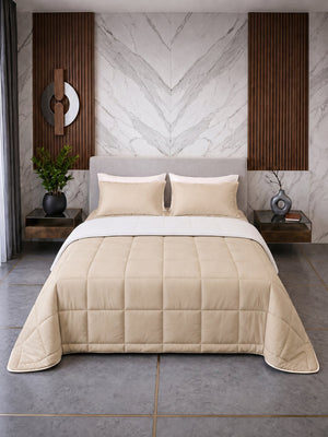 Cotton Sense Quilt Comforter - Beige/White