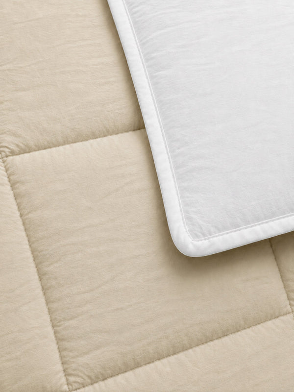 Cotton Sense Quilt Comforter - Beige/White