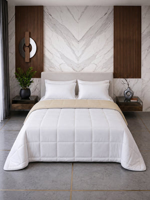 Cotton Sense Quilt Comforter - Beige/White