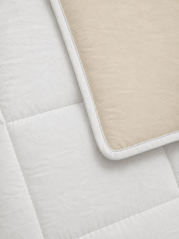 Cotton Sense Quilt Comforter - Beige/White